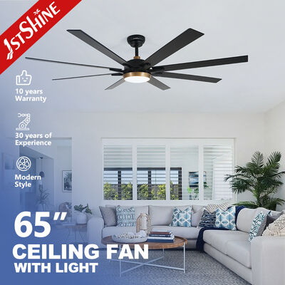 Bon prix Ventilateur de plafond LED de 65 pouces avec 8 lames en MDF et moteur CC économe en énergie pour les espaces de vie modernes En ligne