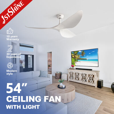 Bon prix 54 Inch White ABS Ceiling Fan Without Light with DC Motor for Large Airflow in Contemporary Design En ligne